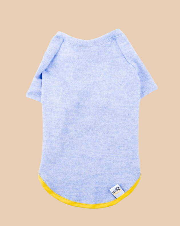 Lightweight Dog T-Shirt in Blue w/ Yellow Trim (Made in Spain) (FINAL SALE) Wear GROC GROC   