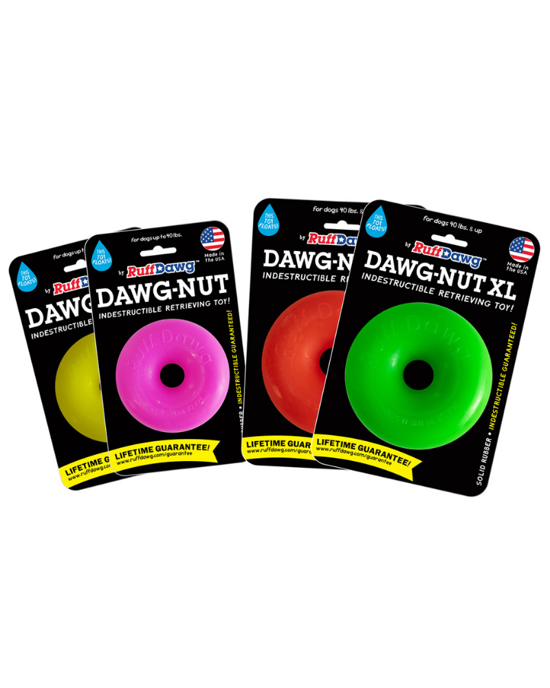 Dawg-Nut Rubber Dog Toy<br>(Guaranteed Tough)<br>(Made in the USA) Play RUFF DAWG   