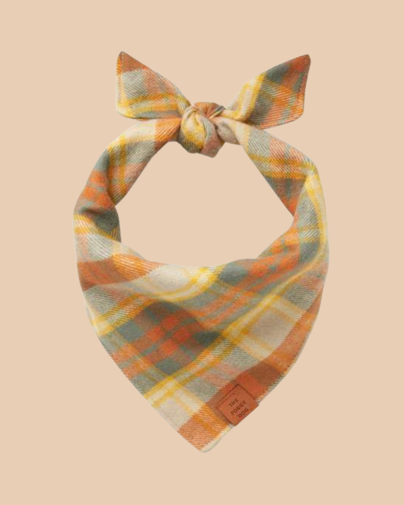 Harvest Plaid Flannel Dog Bandana (Made in the USA) Wear THE FOGGY DOG   