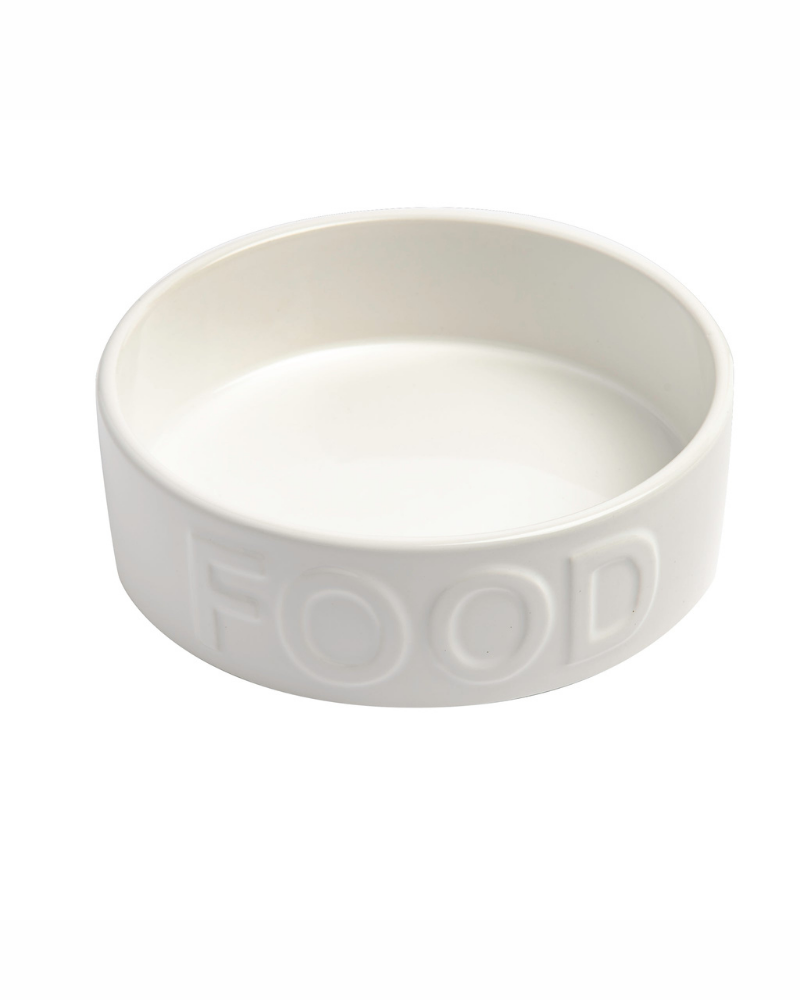 Classic Food Ceramic Pet Bowl in White Eat PARK LIFE DESIGNS   