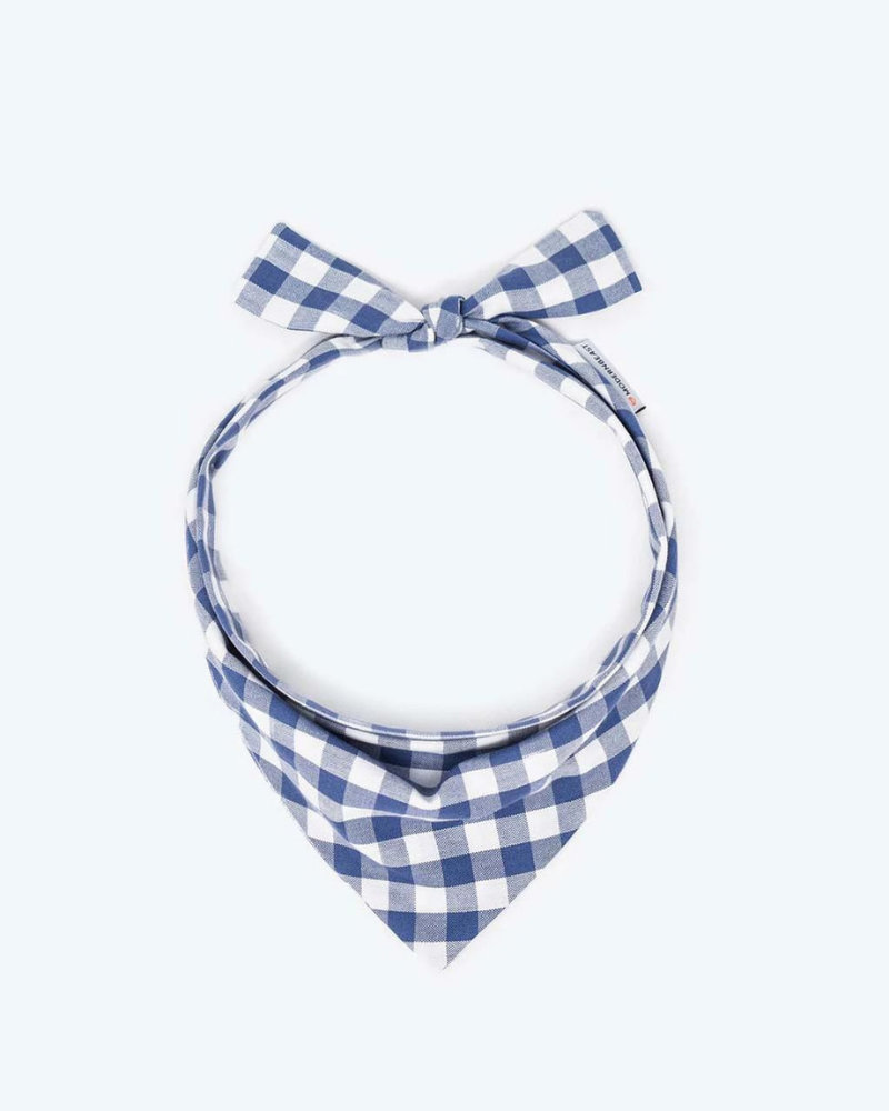 Spring Dog Bandana in Blueberry Gingham<br>(Made in the USA) (FINAL SALE) Wear MODERN BEAST   