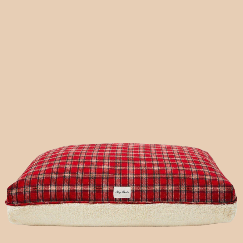 Rectangular Bed in Plaid Sherpa (Custom/Drop-Ship) Bed HARRY BARKER   