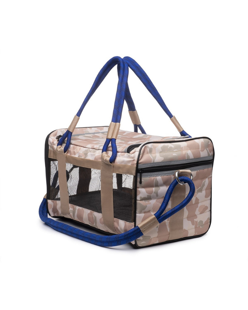 Out-Of-Office Dog Carrier in Desert Camo with Blue Straps (Direct-Ship) Carry ROVERLUND   