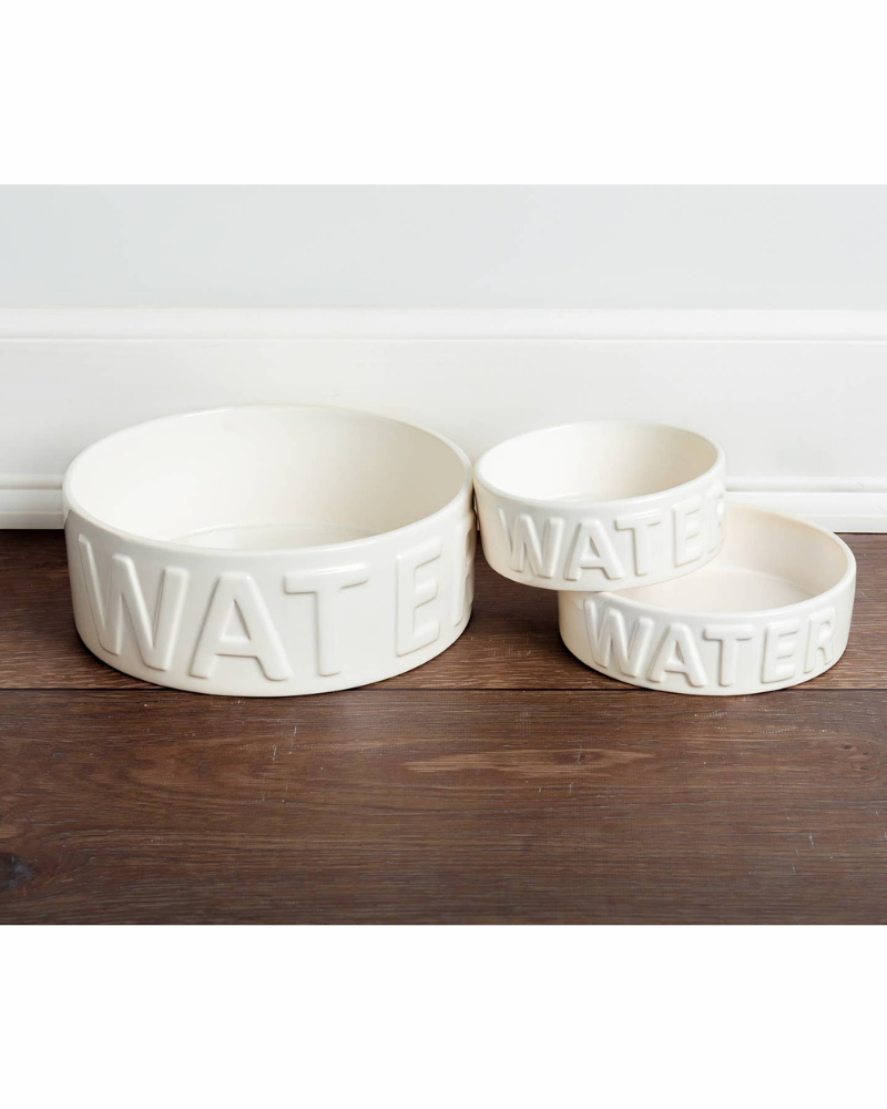 Classic Water Ceramic Pet Bowl in White Eat PARK LIFE DESIGNS   