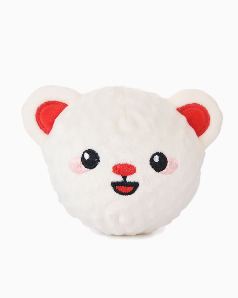 Woof Love Bear Squeaker Ball Dog Toy Play HUGSMART   