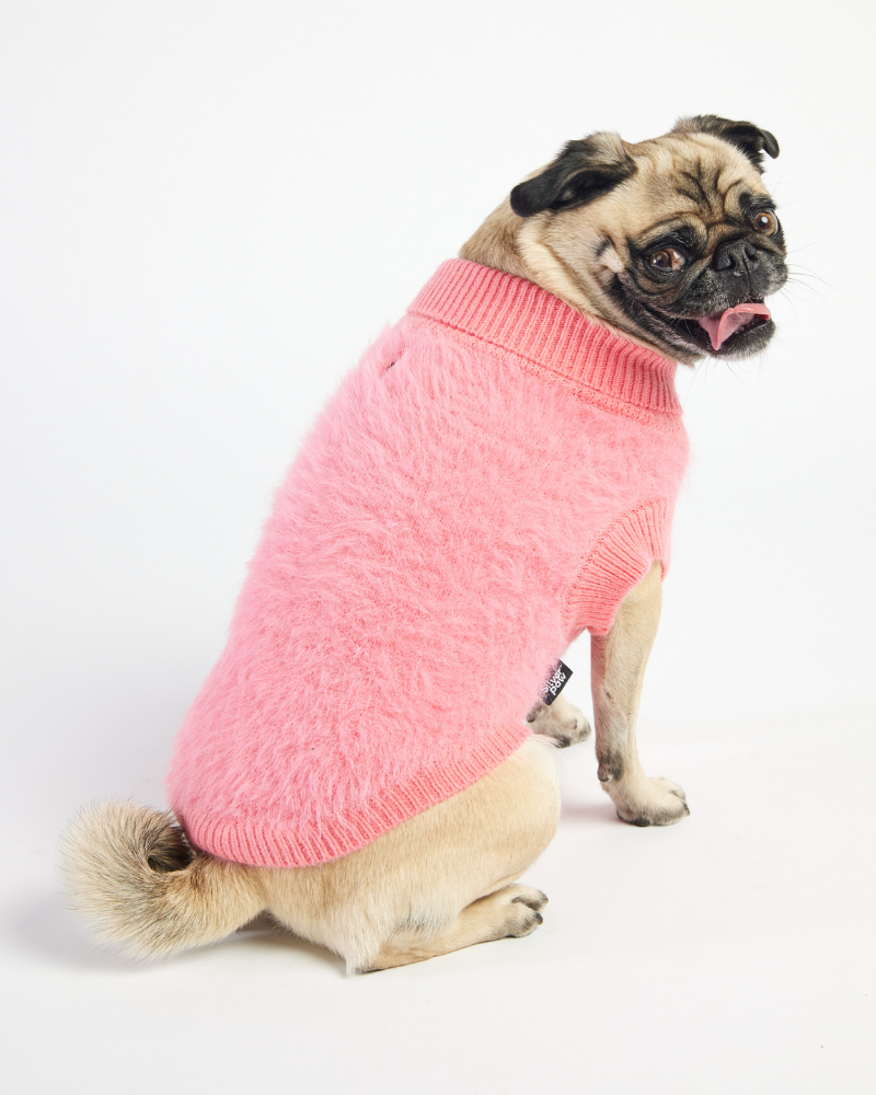 Long-Haired Fuzzy Dog Sweater<br>((FINAL SALE)) Wear SILVER PAW   