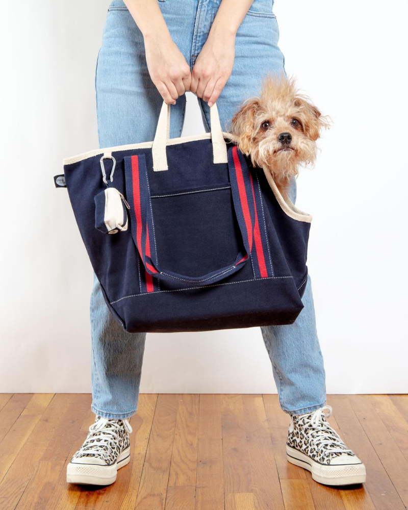 City Carrier Dog Bag in Size 2 Carry DOG & CO. COLLECTION Navy with Red  