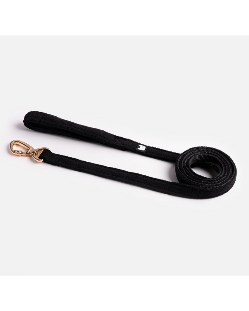 Aquafleece Water Repellant Dog Leash in Black (FINAL SALE) Walk SILVER PAW   