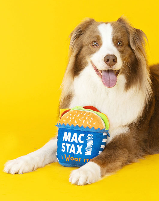 Mcdoggle's Mac Stax Crinkle + Squeak Plush Dog Toy (FINAL SALE) Play WAGSDALE   