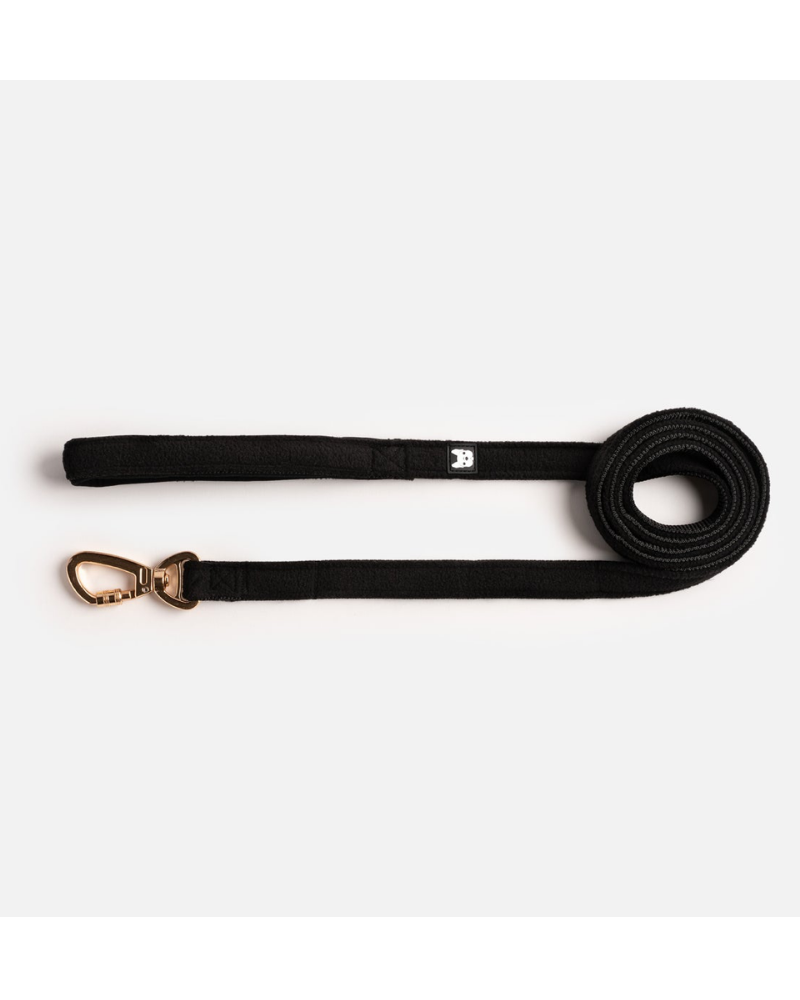 Aquafleece Water Repellant Dog Leash in Black (FINAL SALE) Walk SILVER PAW   