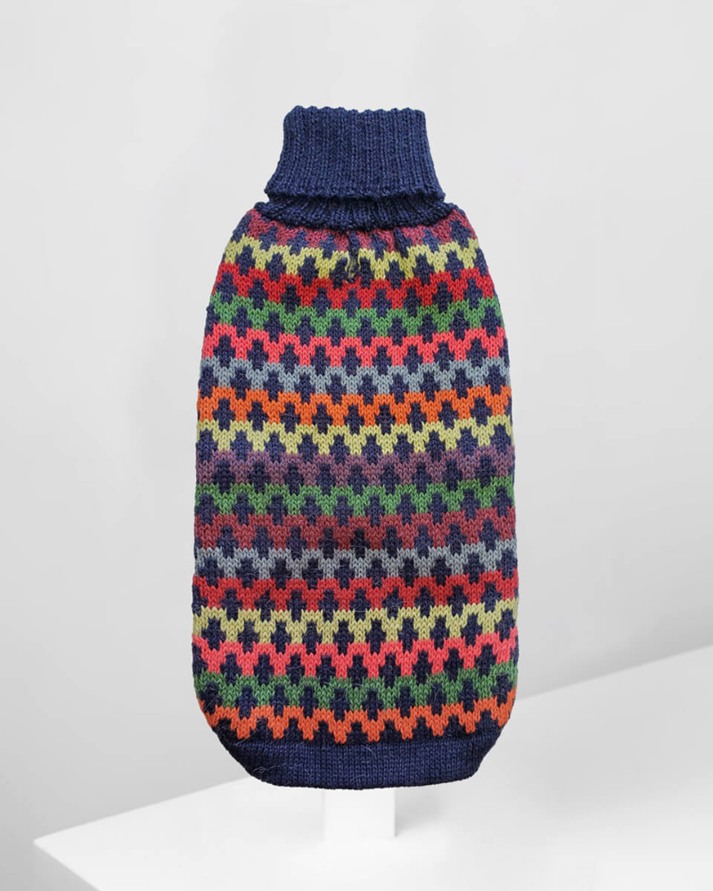 Crossroads Alpaca Dog Sweater in Blue (FINAL SALE) Apparel ALQO WASI   