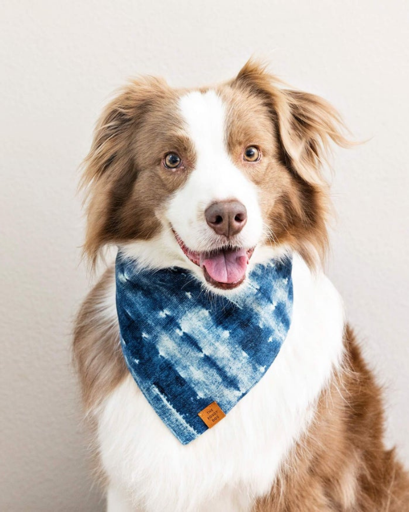 Indigo Mud Cloth Dog Bandana<br>(Made in the USA) Wear THE FOGGY DOG   