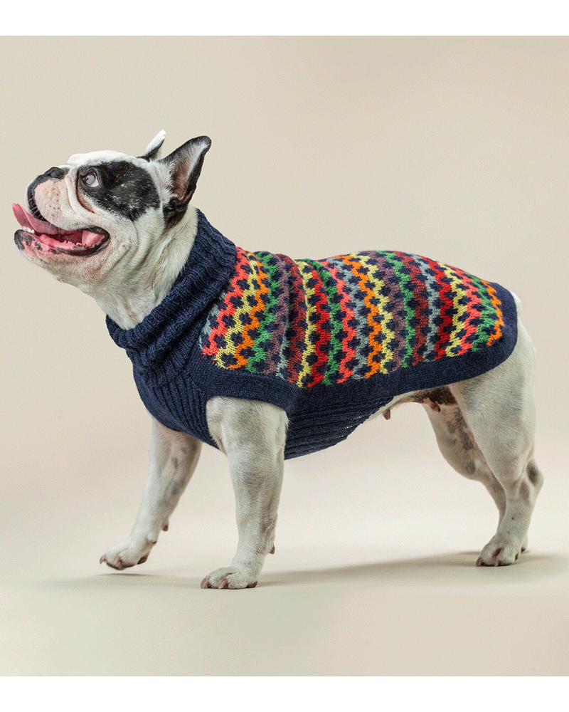 Crossroads Alpaca Dog Sweater in Blue (FINAL SALE) Apparel ALQO WASI   