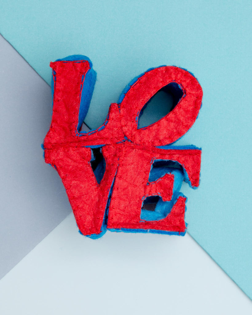 Felt "Love" Squeaky Dog Toy (FINAL SALE) Play SILK ROAD BAZAAR   