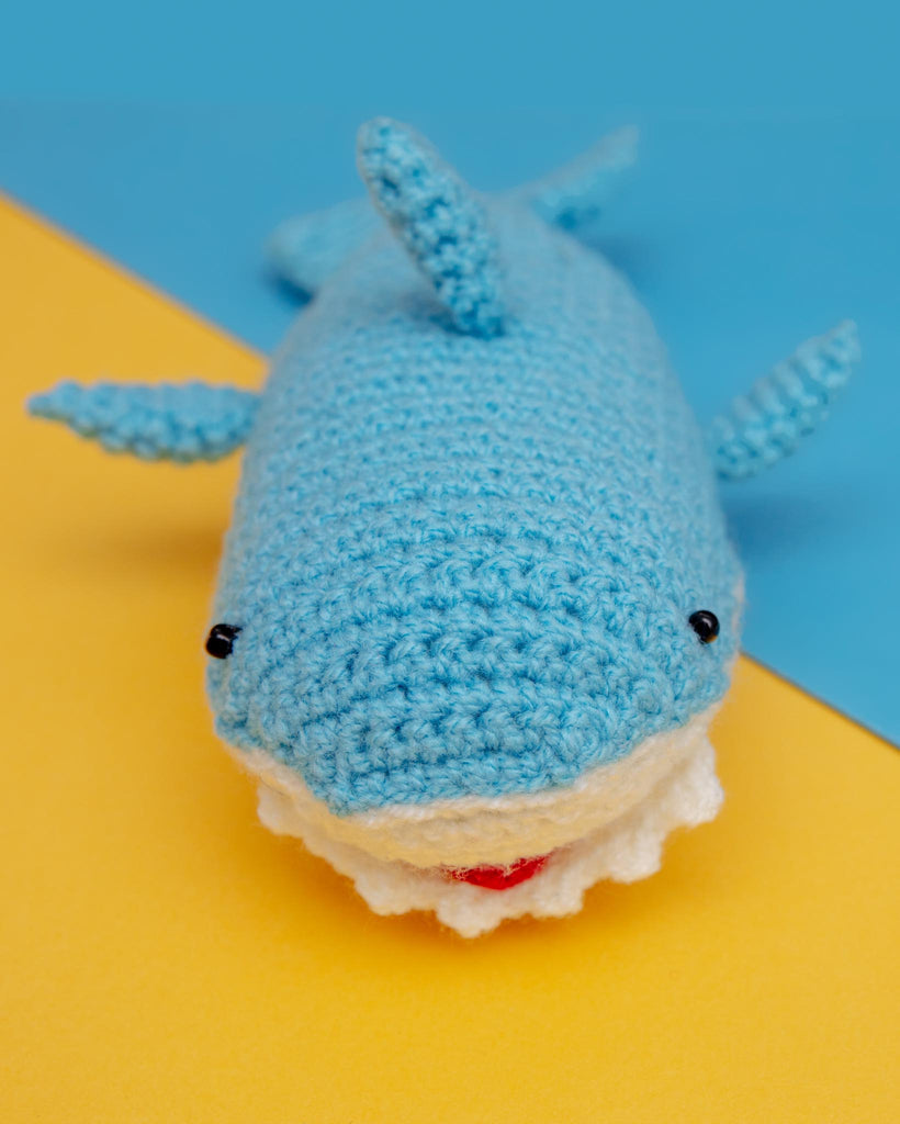 Hand-Knit Shark Squeaky Dog Toy Play SILK ROAD BAZAAR   
