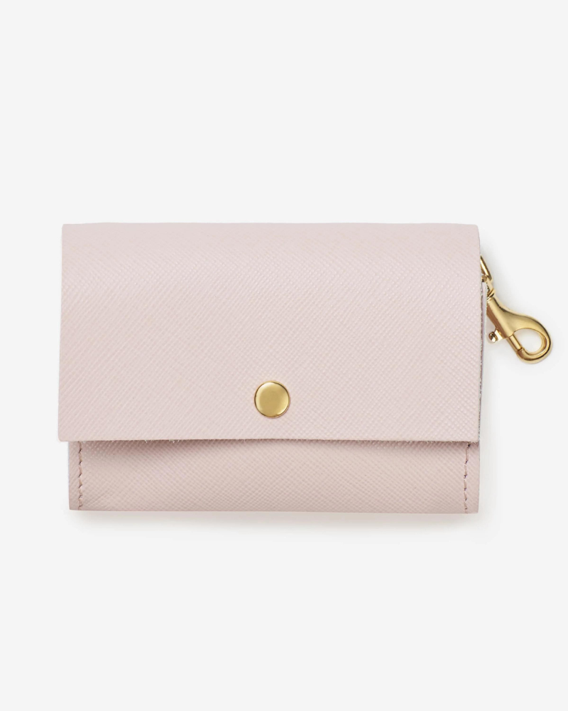 Classic Poop Bag Holder in Blush Pink Leather (Made in Italy) Walk BRANNI   