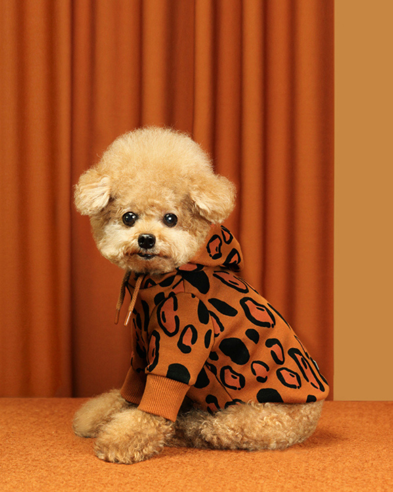 Animal Print Dog Hoodie in Brown (FINAL SALE) Wear HUTS & BAY   