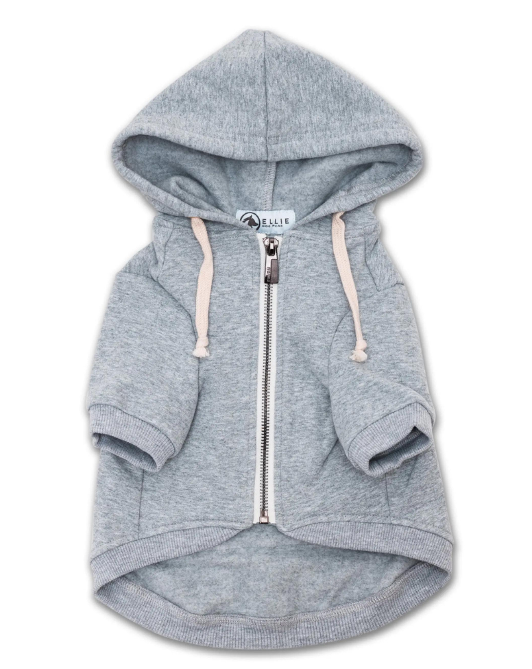 Light Grey Zip-Up Dog Hoodie << FINAL SALE >> Wear ELLIE DOG WEAR   
