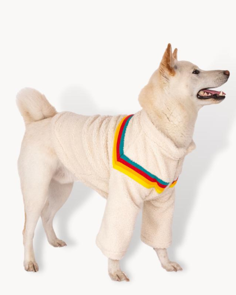 Rainbow Sherpa Dog Jacket (FINAL SALE) Coats & Jackets RIPLEY AND RUE   
