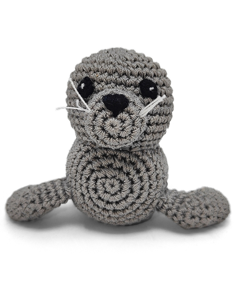 Sweet Seal Squeaky Knit Dog Toy Play DOGO   