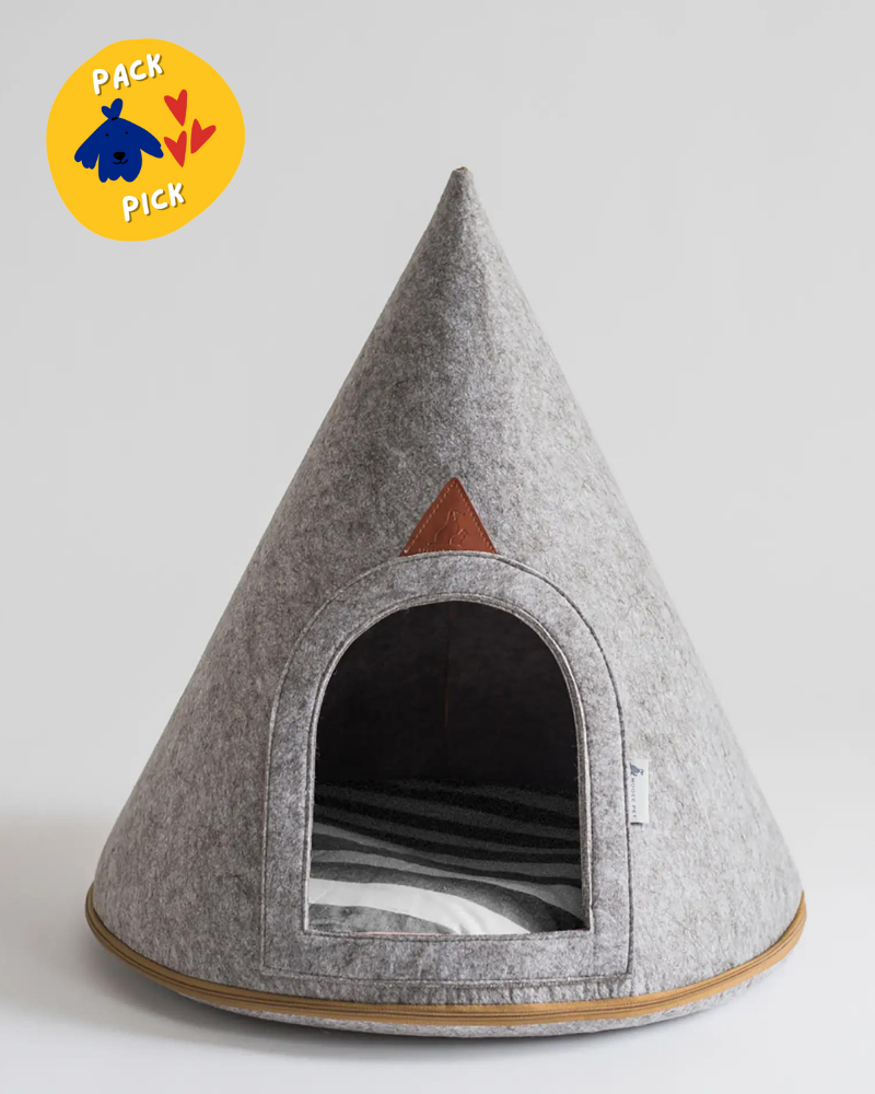 Lucy Soft Grey Dog Cave (Medium) HOME NOOEE PET   