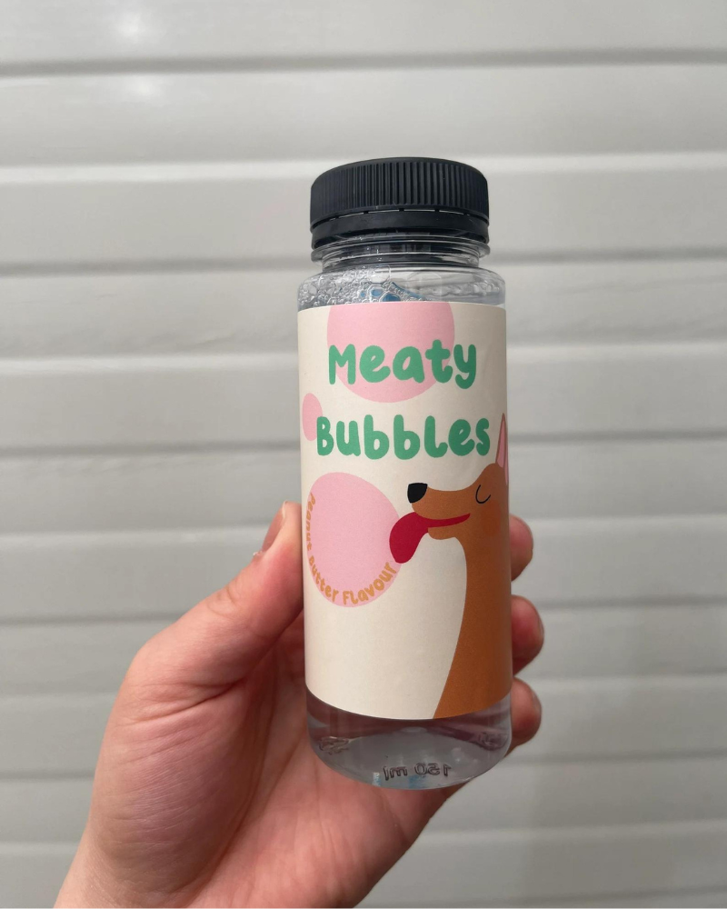 Peanut Butter Flavored Dog Bubbles (Vegan Friendly & Gluten Free) Eat MEATY BUBBLES   