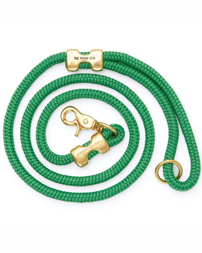 Grass Green Rope Dog Leash (Made in the USA) WALK THE FOGGY DOG   