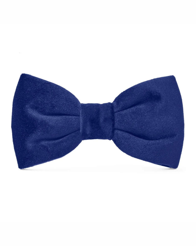 Navy Velvet Dog Bow-Tie (Made in the USA) (FINAL SALE) Wear THE FOGGY DOG   