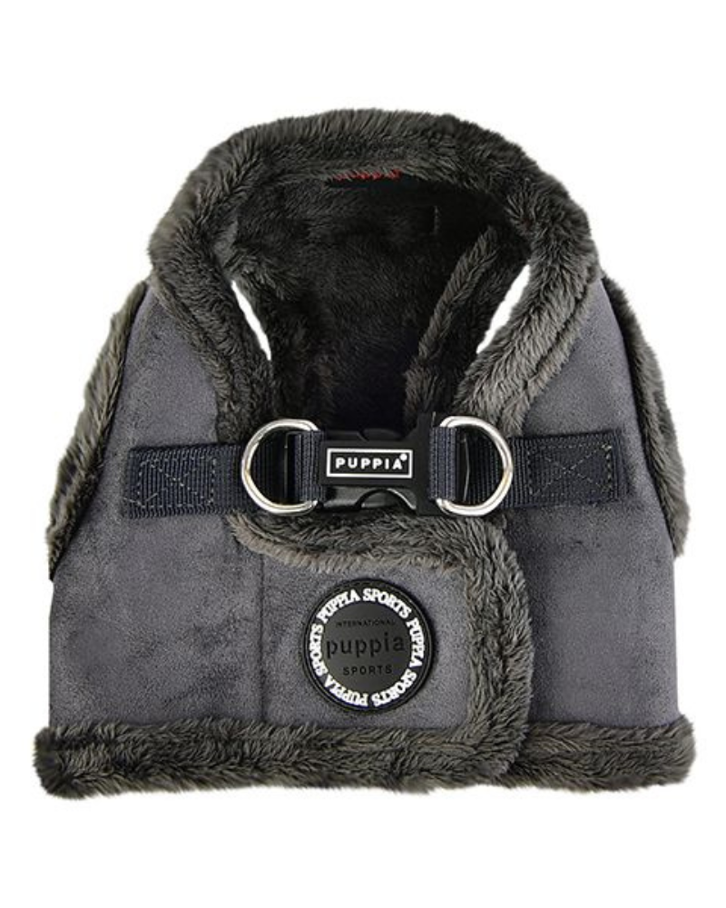 Suede + Shearling Step-In Dog Harness in Grey (FINAL SALE) Harness PUPPIA   