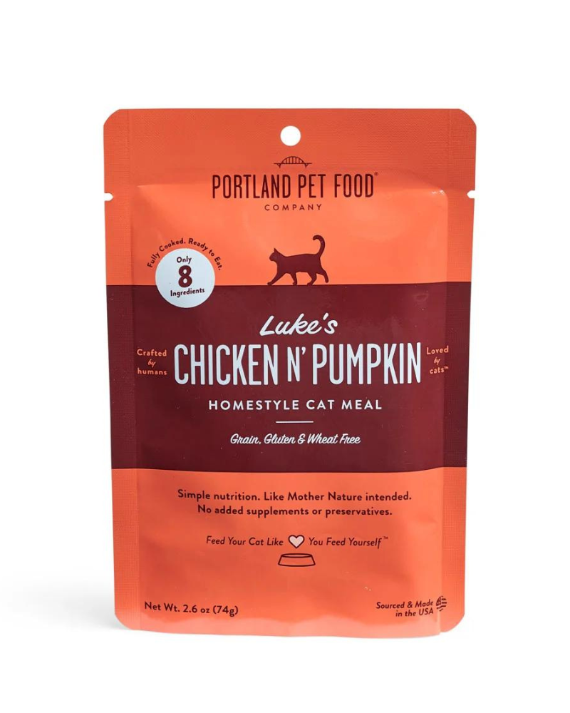 Luke's Chicken N' Pumpkin Cat Meal Pouch Eat PORTLAND PET FOOD COMPANY   