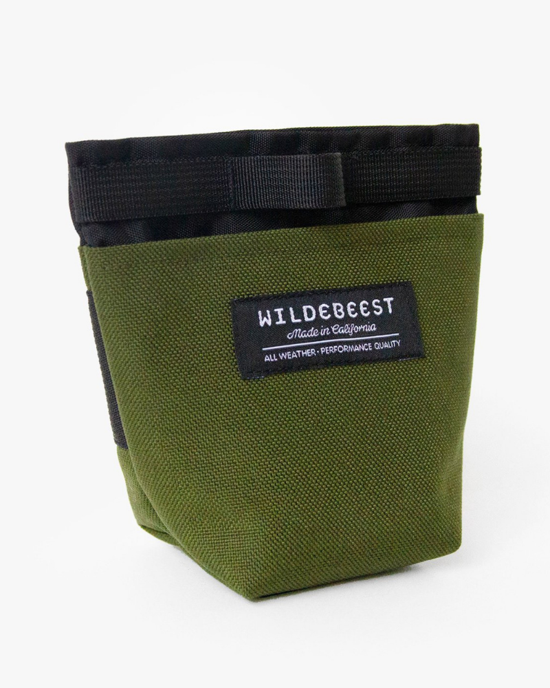 Alamo Dog Treat Pouch in Olive Green WALK WILDEBEEST   