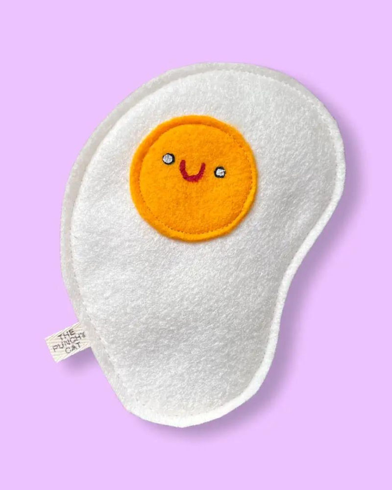 Fried Egg Catnip Toy CAT THE PUNCHY CAT   