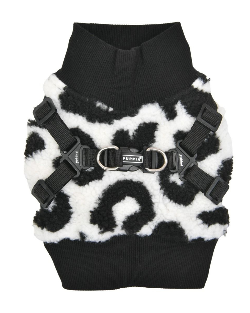Leopard Fleece Dog Harness Vest WALK PUPPIA   