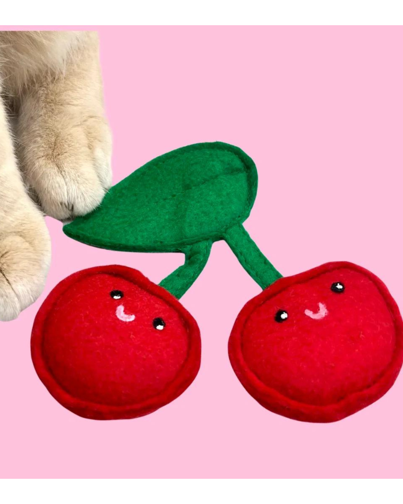 Twin Cherries Catnip Toy CAT THE PUNCHY CAT   