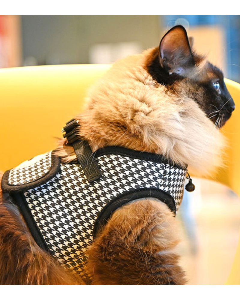 Houndstooth Step-In Cat Harness (FINAL SALE) WALK CATSPIA   