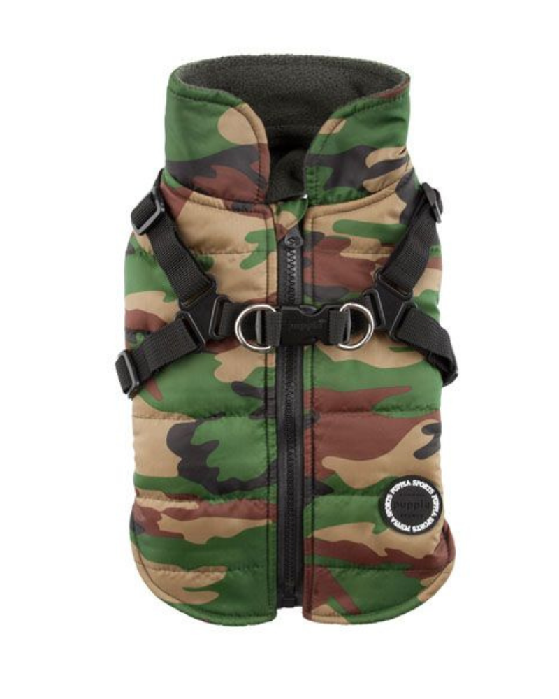 Mountaineer Waterproof Dog Harness Jacket in Camo (FINAL SALE) Wear PUPPIA   