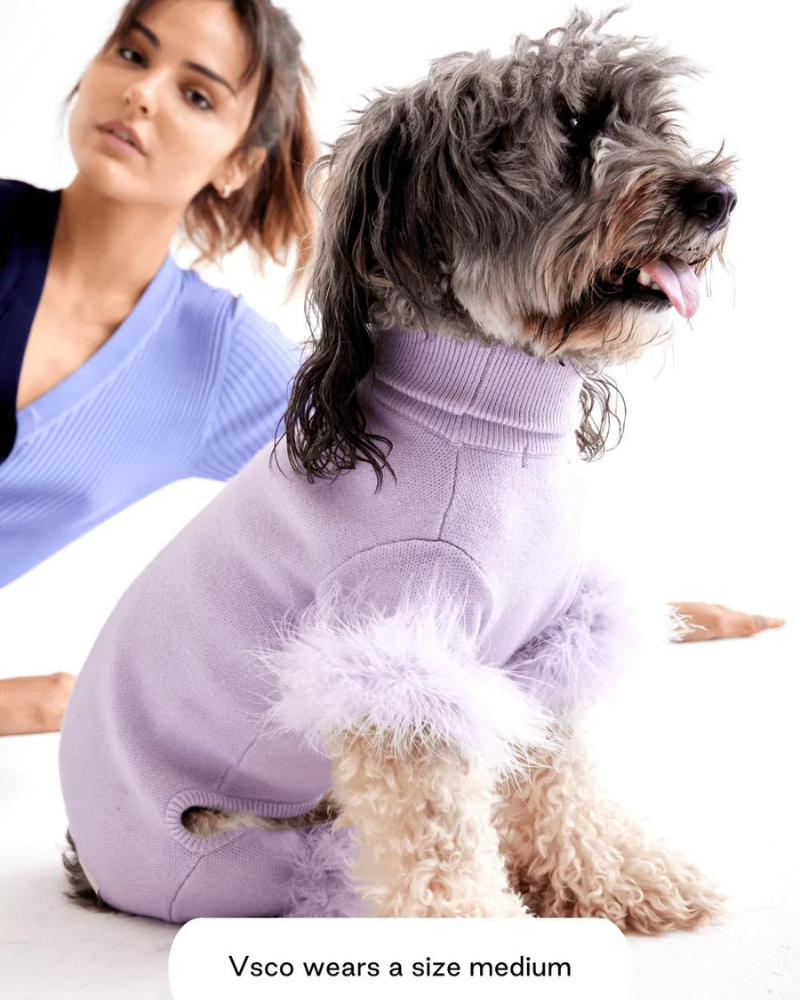 Feather Knit Dog Onesie in Lavender (FINAL SALE) Wear MAXBONE   