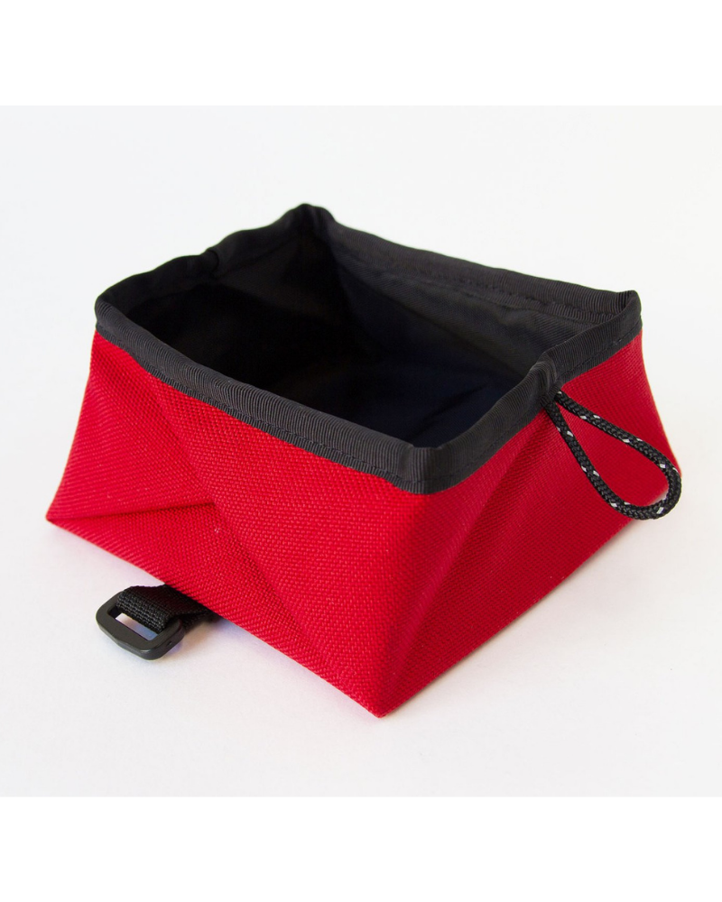 Montara Pop-Up Travel Dog Bowl in Red (Made in the USA) (FINAL SALE) WALK WILDEBEEST   