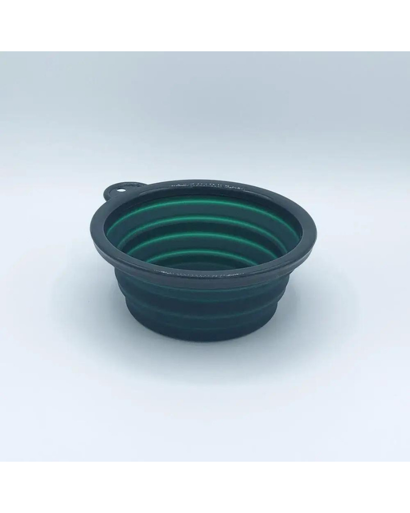 Single Travel Dog Bowl in Forest Green WALK BASIC STUDIO   