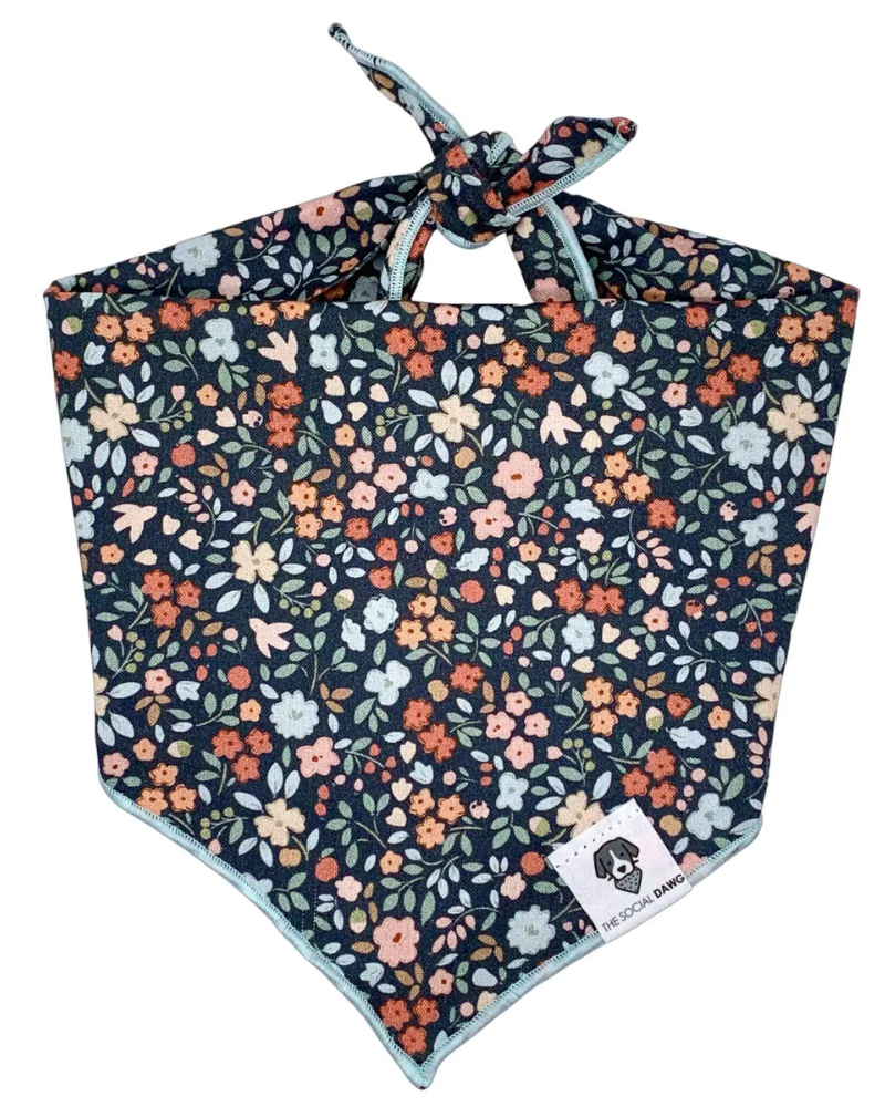 Ditzy Floral Dog Bandana<br>(Made in the USA) (FINAL SALE) Wear THE SOCIAL DAWG   