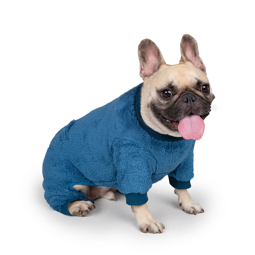 Monster Fleece Warmer Dog Onesie in Teal (FINAL SALE) Wear CHARLIE'S BACKYARD   