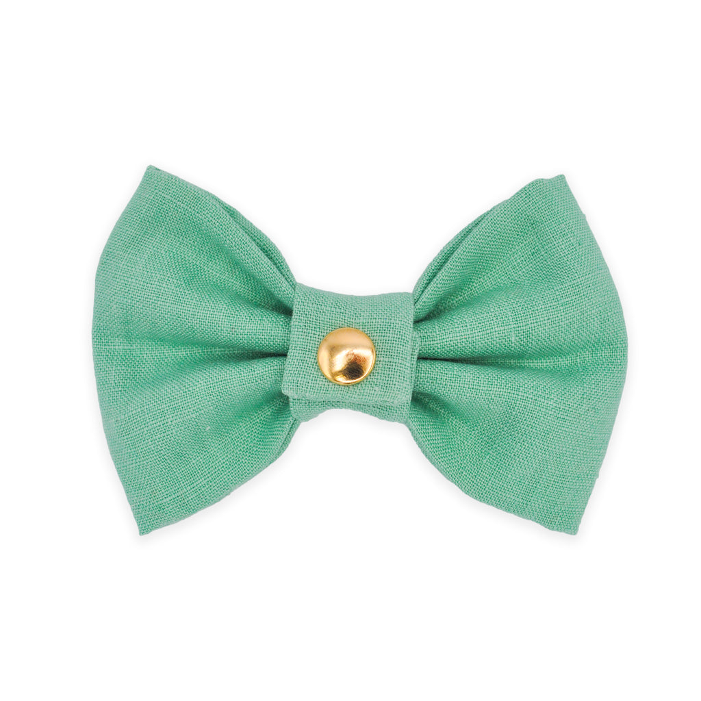 Matcha Sage Linen Dog Bow Tie<br>(Made in the USA) Wear SUNNY TAILS   