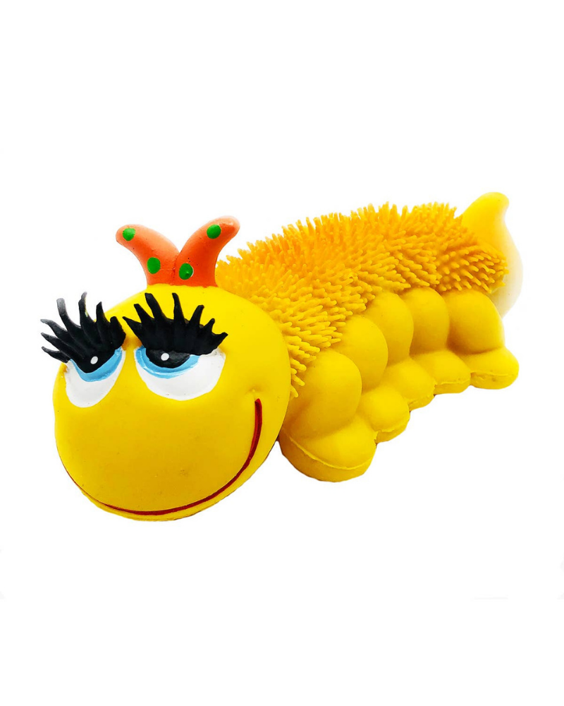 Cutie Caterpillar Soft Squeaky Latex Dog Toy Play LANCO TOYS   