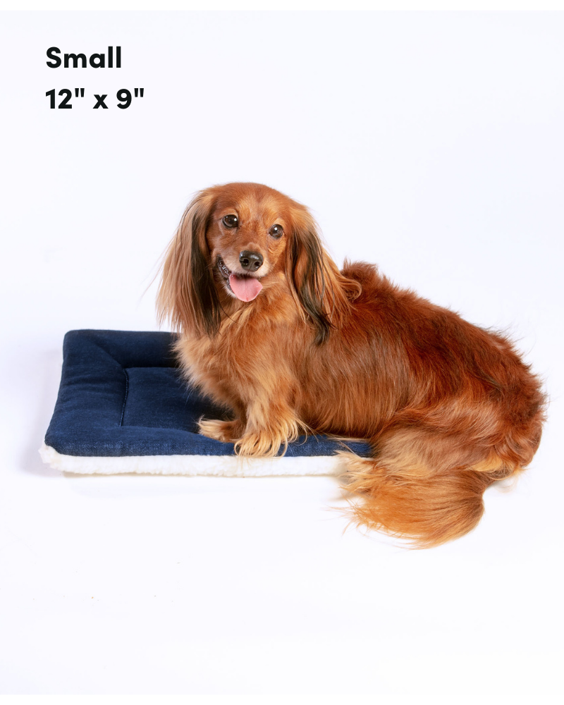 Charcoal Gray Denim & Sherpa Pet Napping Mat (Made in the USA) HOME MUTTS & MITTENS   