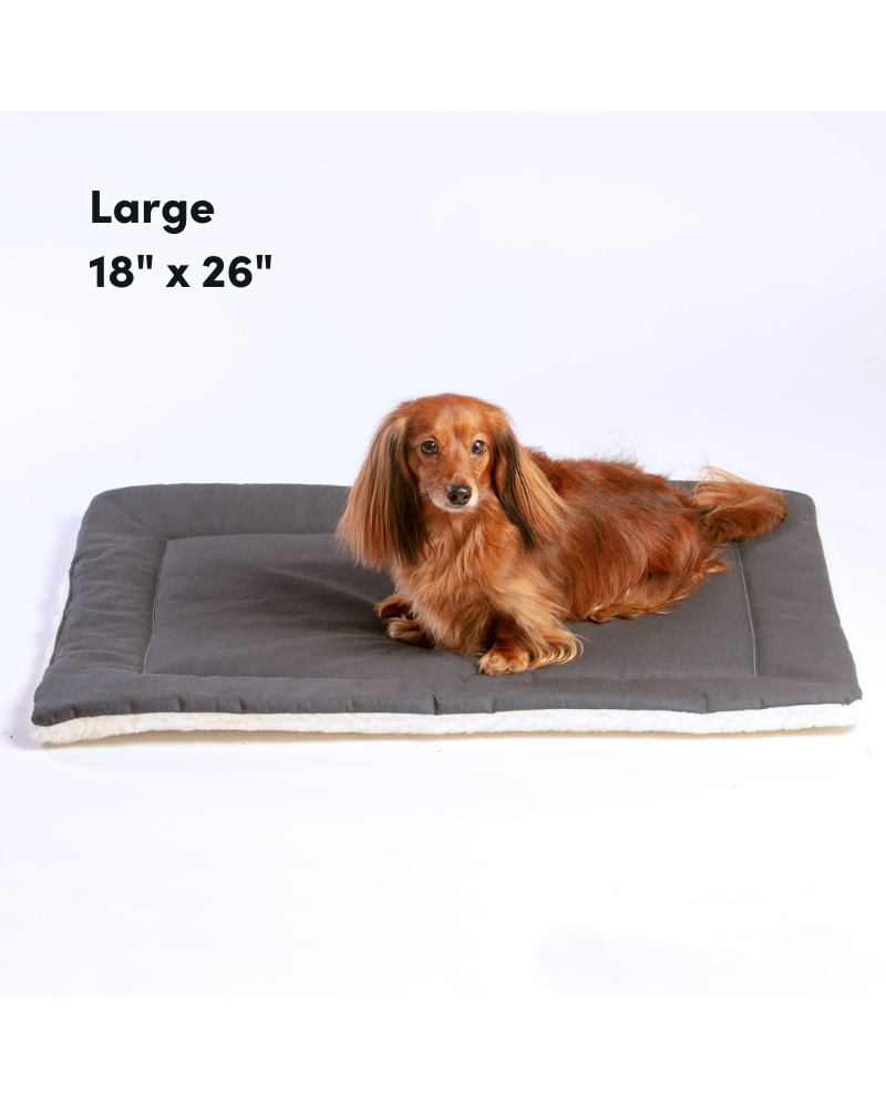 Charcoal Gray Denim & Sherpa Pet Napping Mat (Made in the USA) HOME MUTTS & MITTENS   