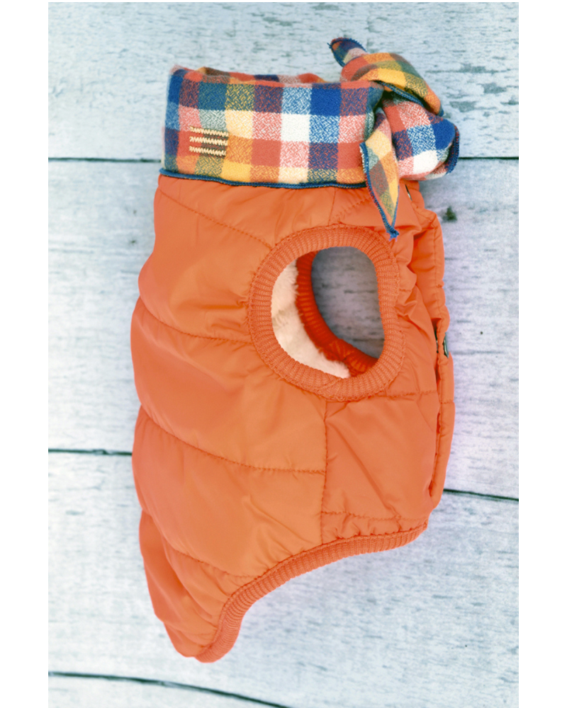 Baxter Bandana Puffer Dog Vest in Orange Wear FINNEGAN'S STANDARD GOODS   