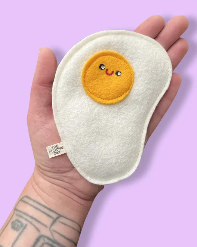 Fried Egg Catnip Toy CAT THE PUNCHY CAT   