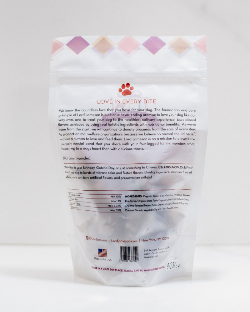 Celebration Bash Organic Dog Treats (Made in the USA) Eat LORD JAMESON   