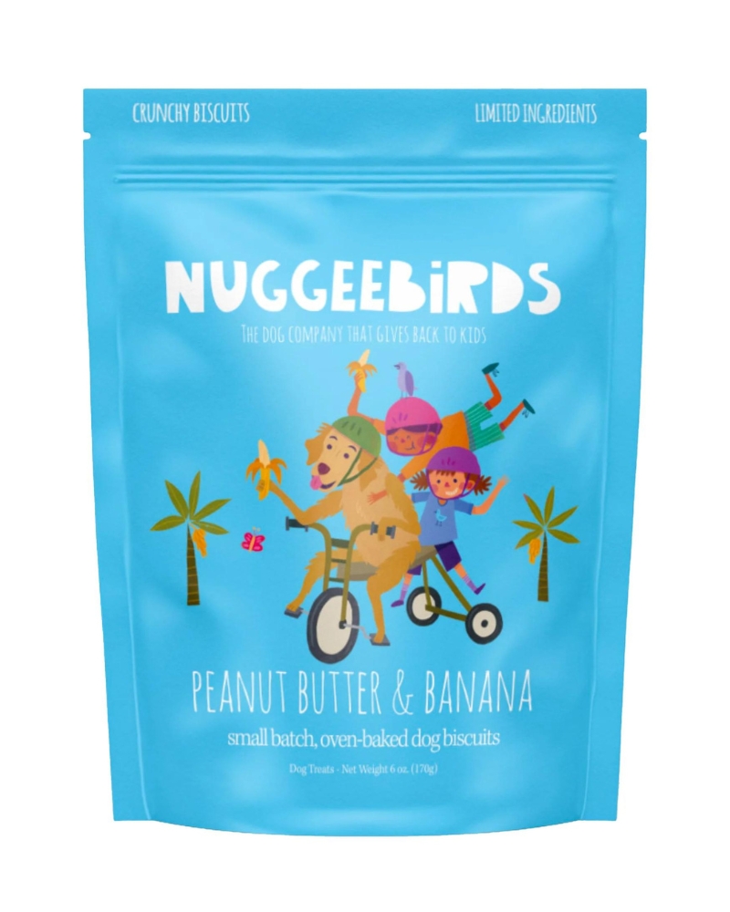 Peanut Butter & Banana Crunchy Dog Biscuits (Made in the USA) Eat NUGGEEBIRDS   