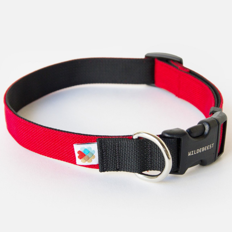 Funston Dog Collar in Red WALK WILDEBEEST   